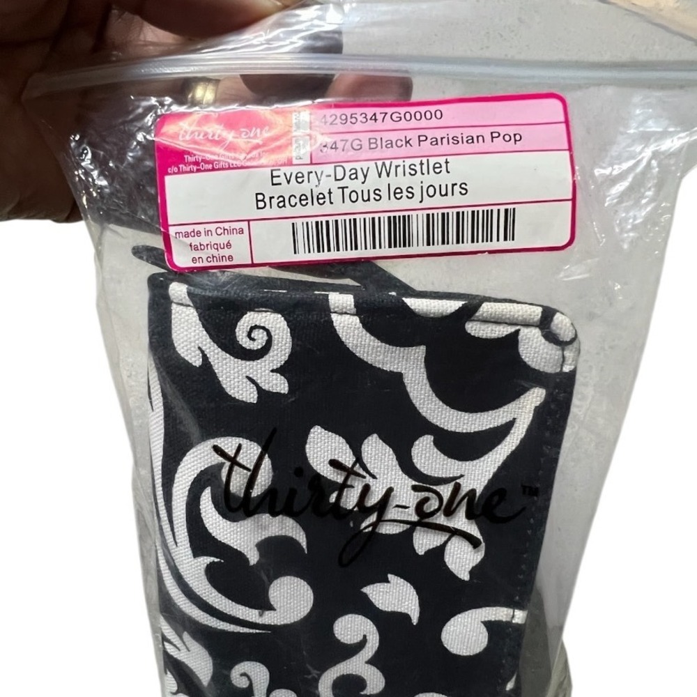 NEW - Thirty-One Every-Day Wristlet Women Black Parisian Pop - OS